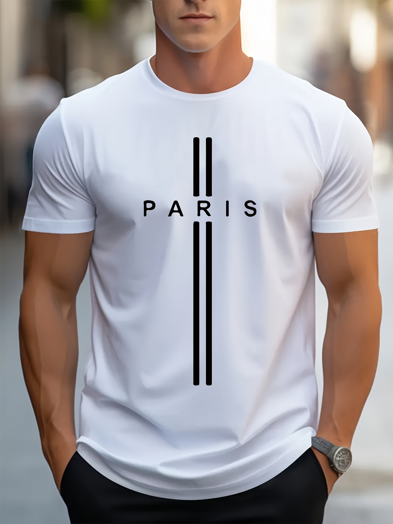 paris print mens graphic design crew neck t shirt casual comfy tees tshirts for summer mens clothing tops for daily vacation resorts details 0