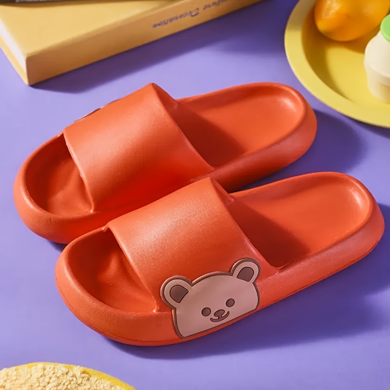 womens bear pillow slides solid color soft sole soft sole quick drying eva shoes bathroom non slip slides details 6