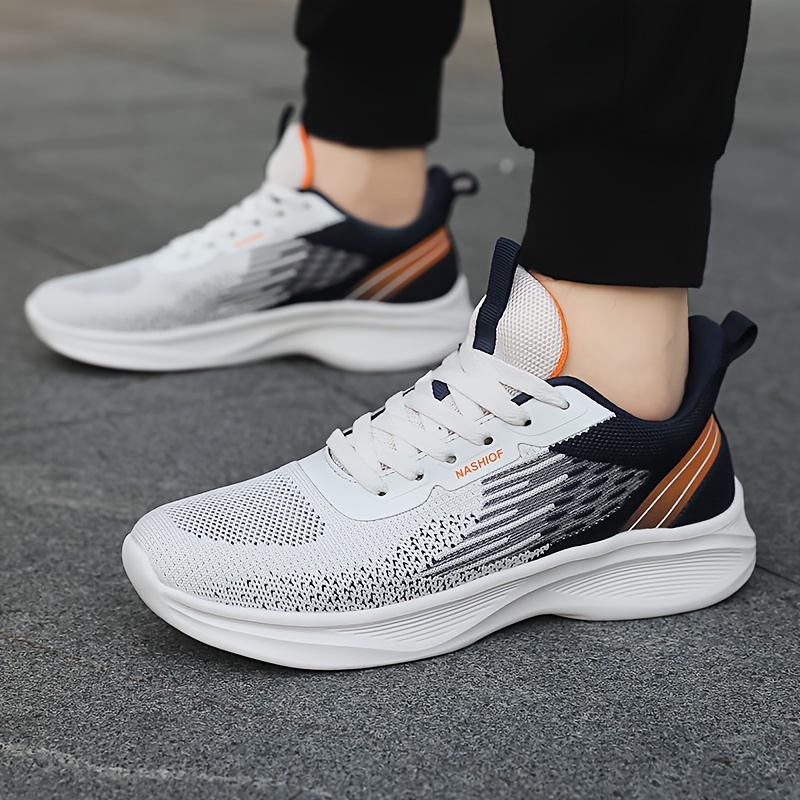 running shoes men s trendy woven knit breathable comfy non details 2