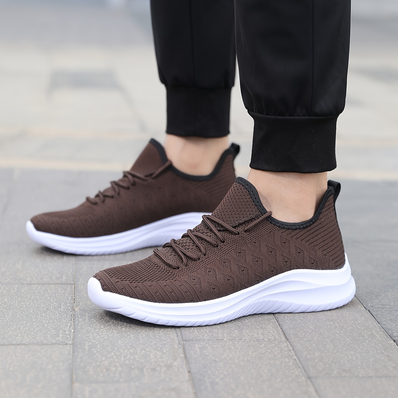 breathable sneakers men s trendy solid woven knit comfy non details 9